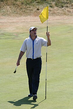 Nick Faldo in another historical or competitive setting